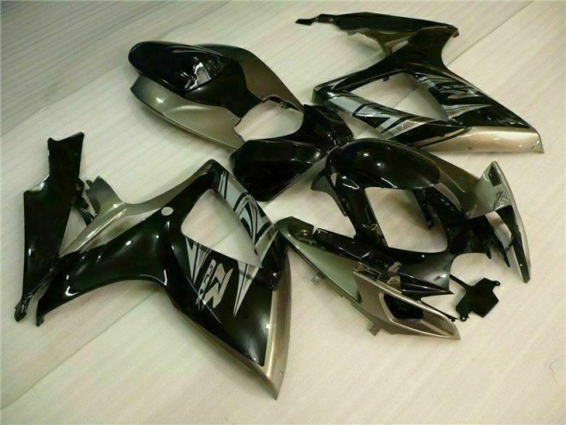 Custom 2006-2007 Black Grey Suzuki GSXR 600/750 Motorcycle Replacement Fairings