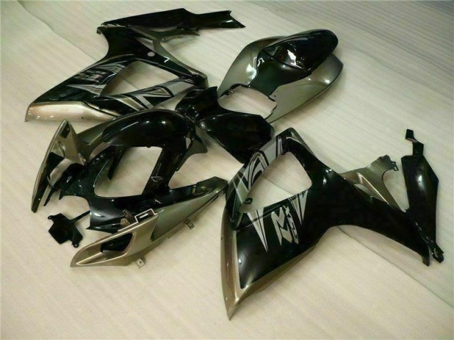 Custom 2006-2007 Black Grey Suzuki GSXR 600/750 Motorcycle Replacement Fairings