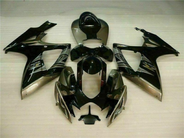 Custom 2006-2007 Black Grey Suzuki GSXR 600/750 Motorcycle Replacement Fairings