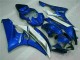 Custom 2006-2007 Blue White Yamaha YZF R6 Bike Fairings