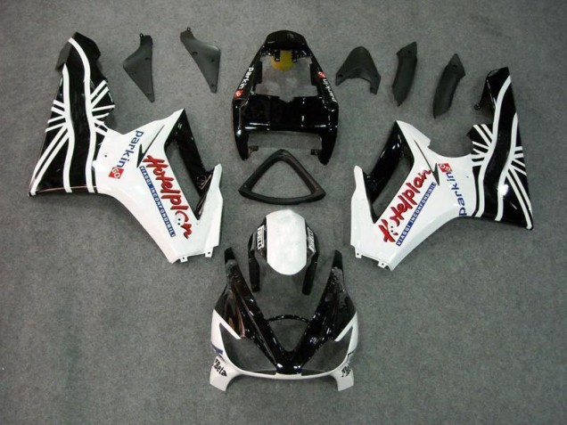 Custom 2006-2008 Black White Triumph Daytona 675 Triple Bike Fairings