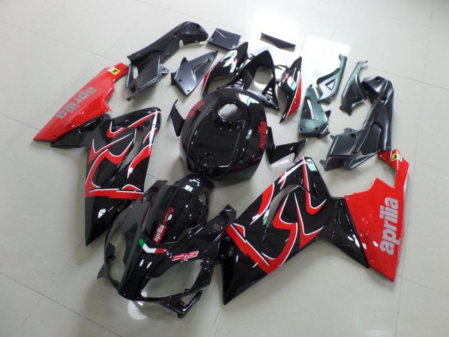 Custom 2006-2011 Black and Red Aprilia RS125 Motor Fairings