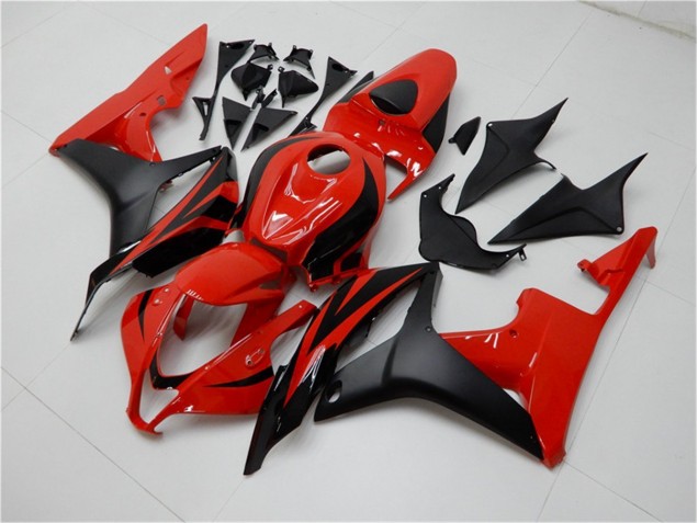 Custom 2007-2008 Black Red Honda CBR600RR Motorcycle Fairing Kit