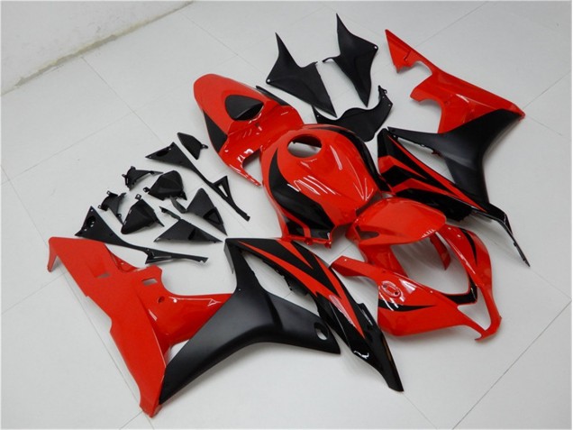 Custom 2007-2008 Black Red Honda CBR600RR Motorcycle Fairing Kit