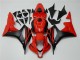 Custom 2007-2008 Black Red Honda CBR600RR Motorcycle Fairing Kit