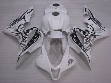 Custom 2007-2008 Black White Honda CBR600RR Replacement Motorcycle Fairings