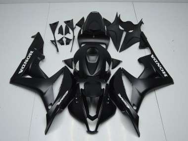 Aftermarket 2007-2008 Matte Black with White Sticker Honda CBR600RR Motorcycle Fairings Kit