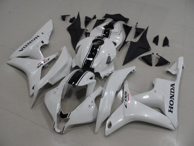 Aftermarket 2007-2008 Pearl White with Black Stripe Honda CBR600RR Bike Fairings