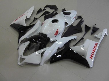 Custom 2007-2008 Pearl White Black Honda CBR600RR Bike Fairings