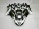 Custom 2007-2008 Black White Kawasaki ZX6R Bike Fairings