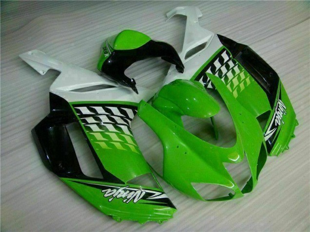 Custom 2007-2008 Green White Ninja Kawasaki ZX6R Motorbike Fairing