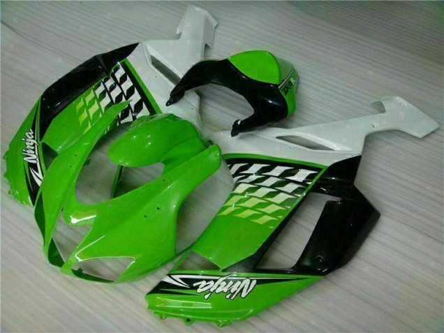 Custom 2007-2008 Green White Ninja Kawasaki ZX6R Motorbike Fairing