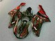 Custom 2007-2008 Black Red Flame Kawasaki ZX6R Motor Bike Fairings