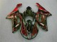 Custom 2007-2008 Black Red Flame Kawasaki ZX6R Motor Bike Fairings