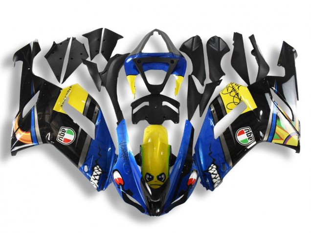 Custom 2007-2008 Blue Shark Kawasaki ZX6R Replacement Motorcycle Fairings