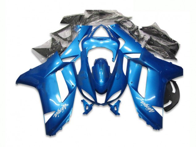 Custom 2007-2008 Blue Kawasaki ZX6R Bike Fairing Kit