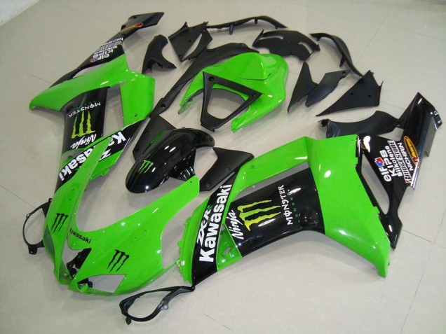 Custom 2007-2008 Monster Green Kawasaki ZX6R Motorcycle Replacement Fairings