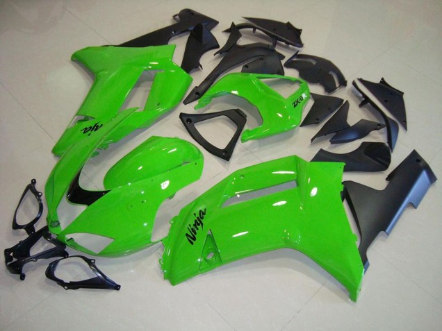 Custom 2007-2008 Green Matte Black Kawasaki ZX6R Motorcycle Fairing