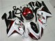 Custom 2007-2008 White Black Red Kawasaki ZX6R Motorbike Fairings