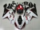 Custom 2007-2008 White Black Red Kawasaki ZX6R Motorbike Fairings