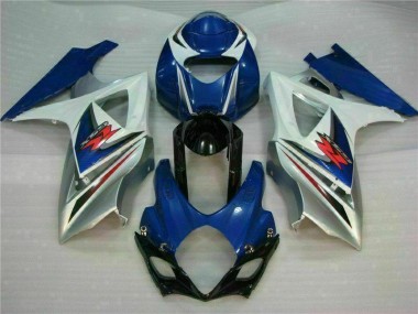 Aftermarket 2007-2008 Blue White Suzuki GSXR 1000 K7 Bike Fairings