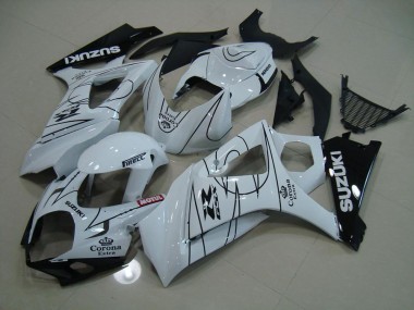 Aftermarket 2007-2008 White Corona Suzuki GSXR 1000 K7 Replacement Fairings