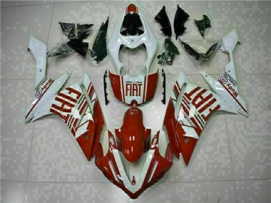 Custom 2007-2008 Red White Yamaha YZF R1 Motorcycle Fairings