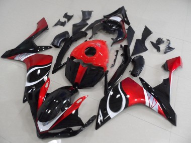 Aftermarket 2007-2008 Black Red Glossy Yamaha YZF R1 Motorcycle Replacement Fairings