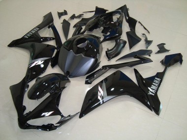 Custom 2007-2008 Glossy Black White Yamaha YZF R1 Bike Fairings