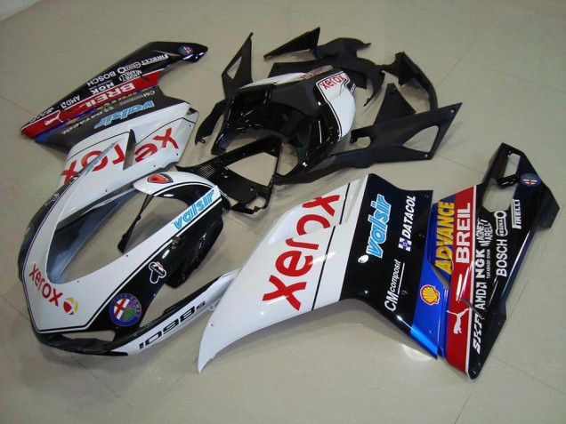 Aftermarket 2007-2014 Black Xerox Ducati 848 1098 1198 Motorcycle Replacement Fairings
