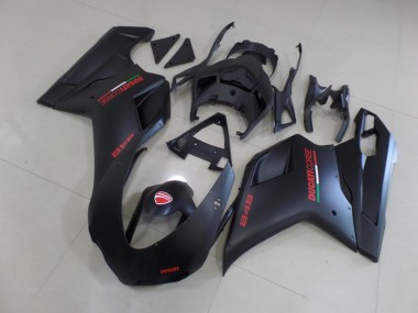 Aftermarket 2007-2014 Matte Black Red Sticker Ducati 848 1098 1198 Bike Fairing