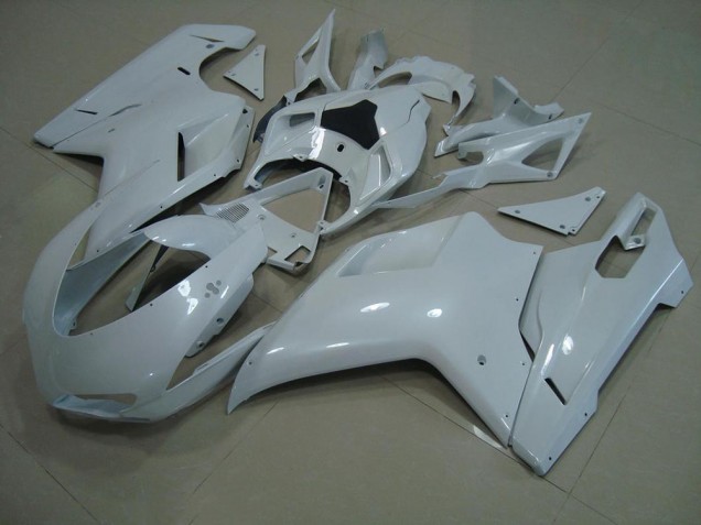 Aftermarket 2007-2014 Glossy White Ducati 848 1098 1198 Moto Fairings