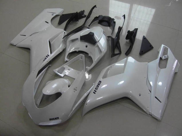 Aftermarket 2007-2014 Pear White Black Decals Ducati 848 1098 1198 Motor Fairings