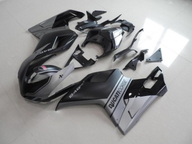 Aftermarket 2007-2014 Matte Black Sliver OEM Style Ducati 848 1098 1198 Motorbike Fairings