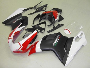 Aftermarket 2007-2014 Matte Black White Red Ducati 848 1098 1198 Motorcycle Fairing Kit