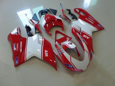 Aftermarket 2007-2014 Red and White Air Ducati 848 1098 1198 Motorbike Fairing