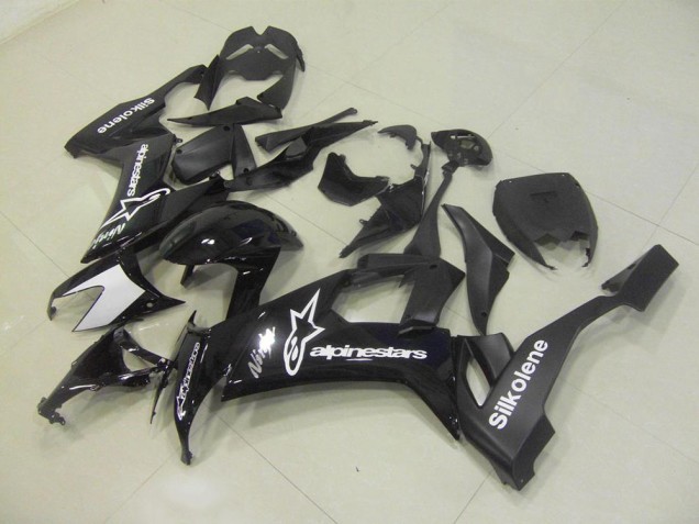 Custom 2008-2010 Black Silkolene Kawasaki ZX10R Bike Fairings