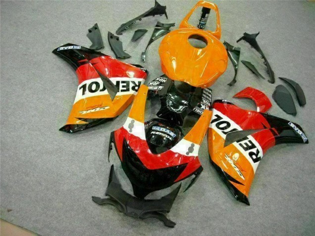 Custom 2008-2011 Orange Repsol Honda CBR1000RR Motorcycle Fairing Kits