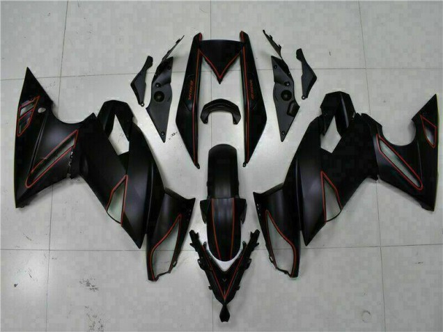 Custom 2009-2011 Black Red Kawasaki EX650 Motorbike Fairing