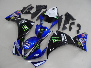 Custom 2009-2011 Blue Black Monster Yamaha YZF R1 Bike Fairings