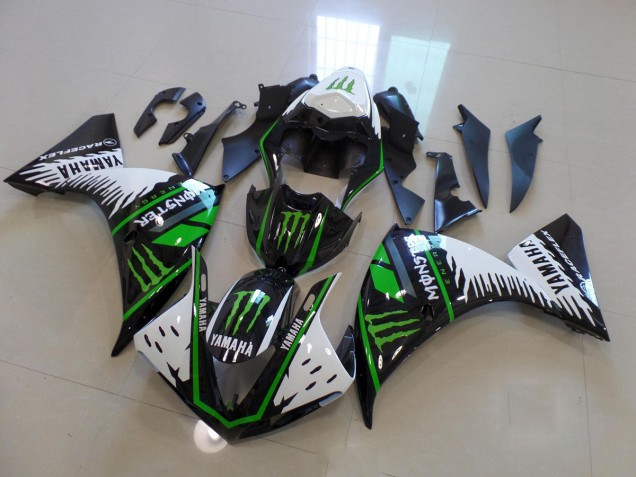 Custom 2009-2011 White Green Big Monster Yamaha YZF R1 Motor Fairings