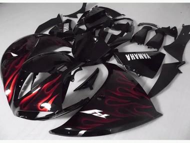 Aftermarket 2009-2011 Red Black Flame Yamaha YZF R1 Bike Fairings