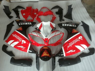 Custom 2009-2011 Red White and Black Graphic Yamaha YZF R1 Motorbike Fairing