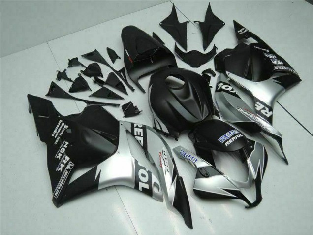 Custom 2009-2012 Black Silver Repsol Honda CBR600RR Motorcycle Fairings Kits