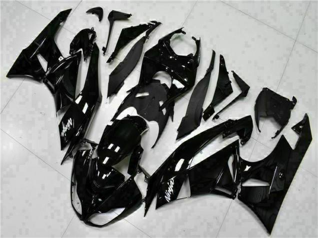 Aftermarket 2009-2012 Black White Ninja Kawasaki ZX6R Replacement Fairings