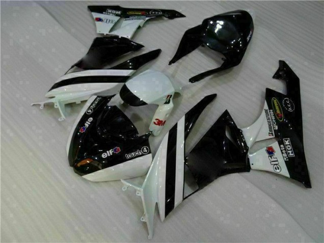 Custom 2009-2012 Black White 3M Touch4 Kawasaki ZX6R Motorcycle Fairing Kits