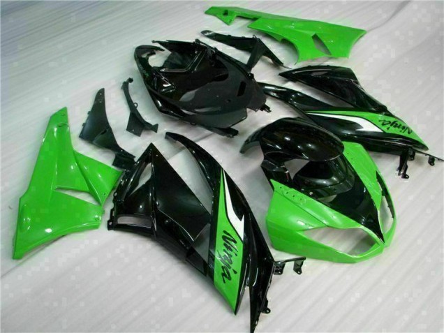 Custom 2009-2012 Black Green Kawasaki ZX6R Bike Fairing Kit