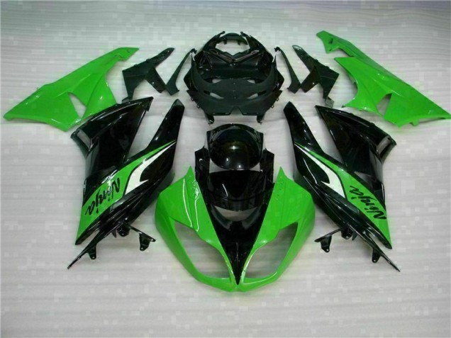 Custom 2009-2012 Black Green Kawasaki ZX6R Bike Fairing Kit