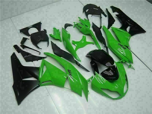 Custom 2009-2012 Black Green Kawasaki ZX6R Motorcycle Bodywork