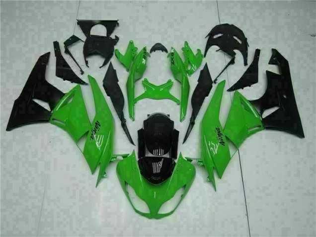 Custom 2009-2012 Black Green Kawasaki ZX6R Motorcycle Bodywork